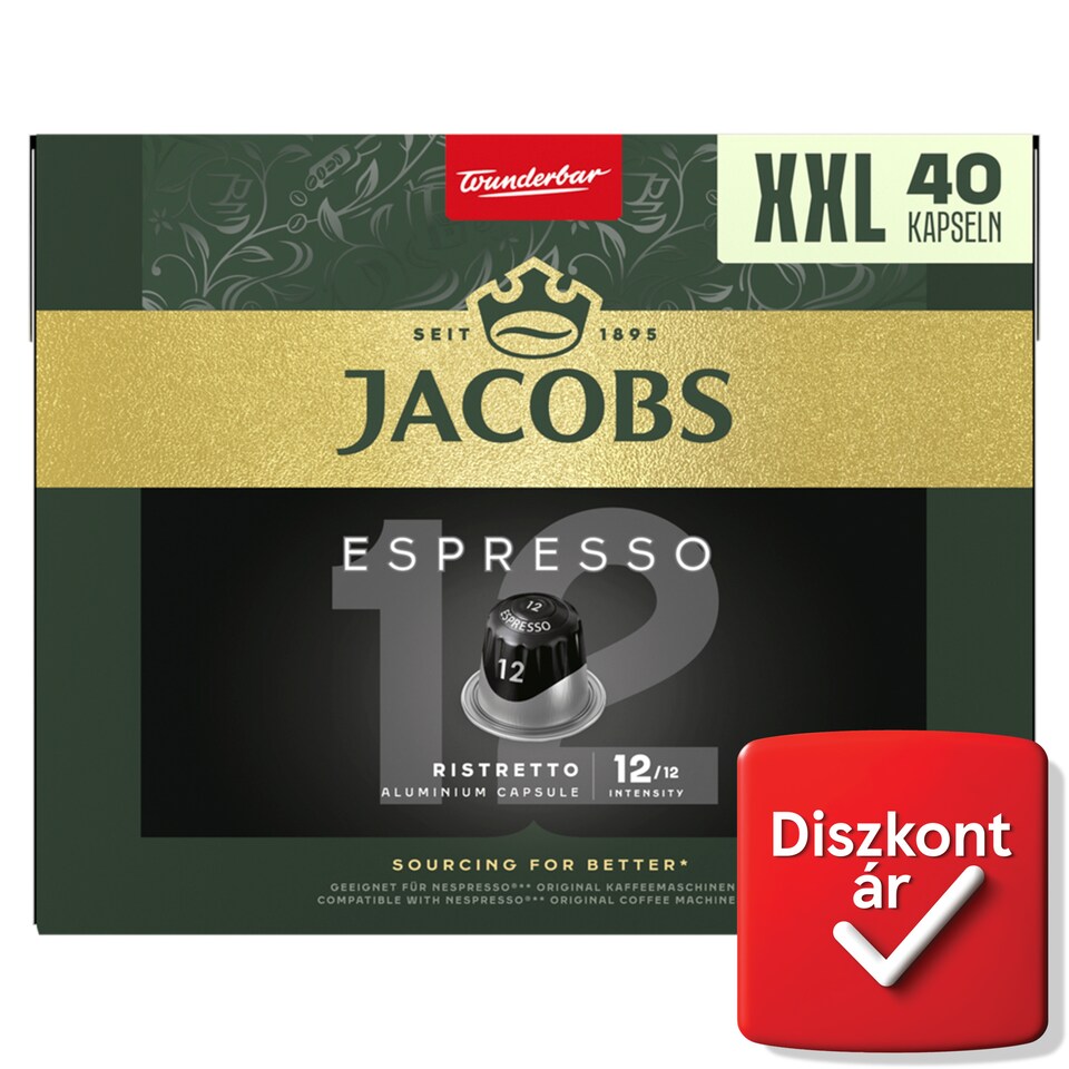 image 1 of Jacobs Espresso Ristretto Ground-Roasted Coffee in Capsule 40 pcs 208 g