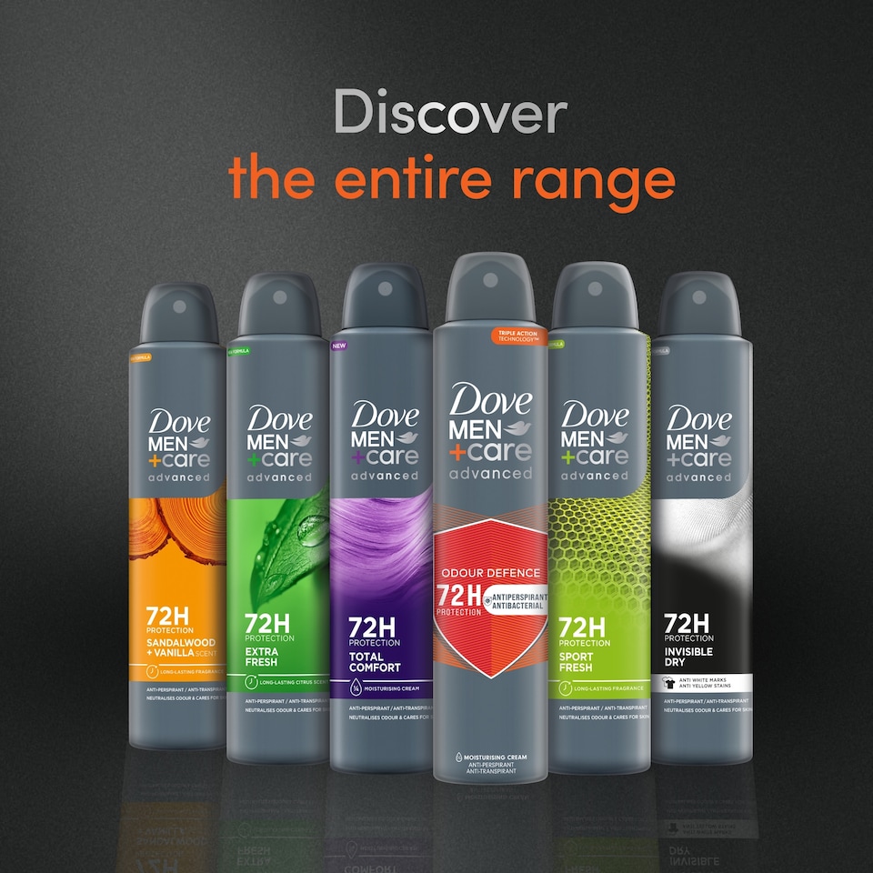 image 1 of Dove Men+Care Odour Defence 72h Antiperspirant Deodorant 200ml