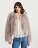 image 1 of The F&F Edit Faux Fur Cropped Jacket in Grey