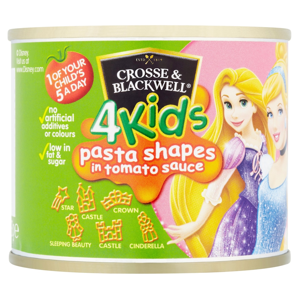 Crosse And Blackwell 4 Kids Princess Pasta Shapes 213G - Tesco Groceries