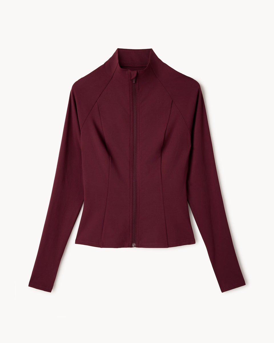 image 1 of F&F Active Zip Up Jacket in Burgundy
