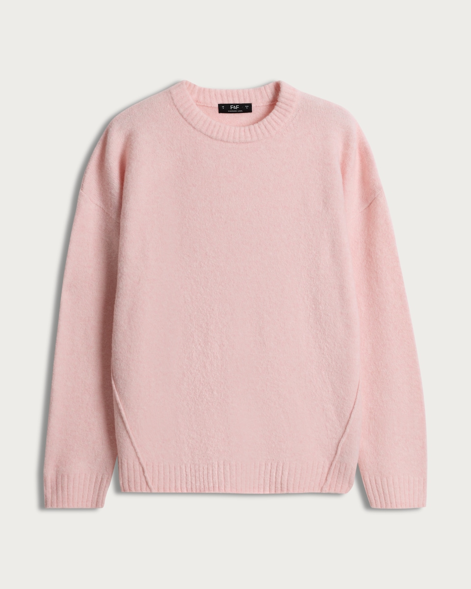 image 1 of F&F Seam Detail Long Sleeved Oversized Fit Jumper in Pink
