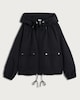 image 4 of F&F Drawstring Hem Hooded Shower Resistant Zip Up Jacket in Black