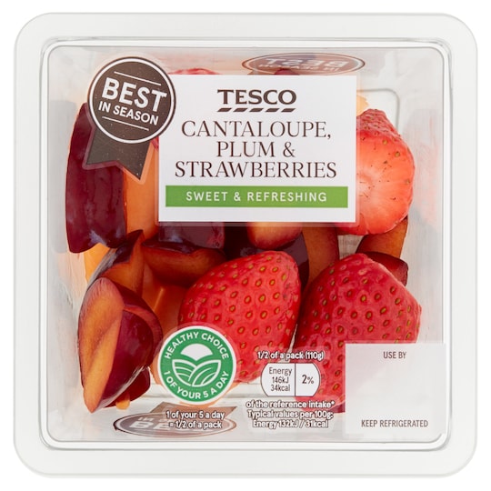 Tesco Plum Strawberry & Cantaloupe 220G Tesco Groceries