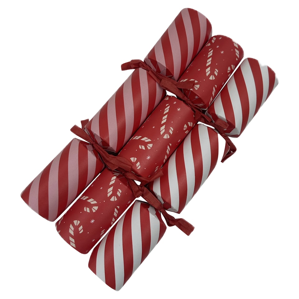 image 1 of Tesco Candy Cane Dinner Christmas Crackers 8 Pack