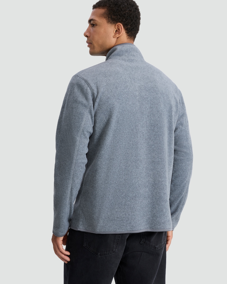 image 1 of F&F Fleece Zip Up Pocket Detail Jacket in Grey Marl