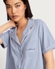 image 1 of F&F Pure Cotton Weekend Vibes Revere Pyjama Set in Blue