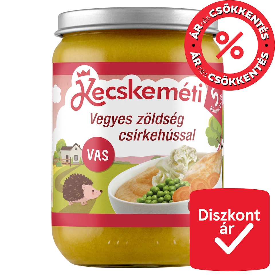 Kecskeméti vegyes zöldség csirkehússal bébiétel 5 hónapos kortól 190 g