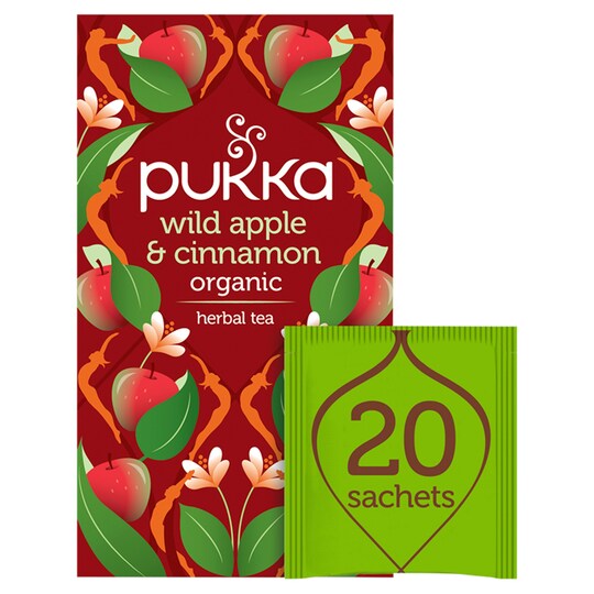 Pukka Organic Spiced Apple Cinnamon Plus Ginger 20 Tea Bags 40G Tesco