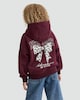 image 2 of F&F Girls Cotton Rich Adventures in Style Slogan Hoodie in Burgundy