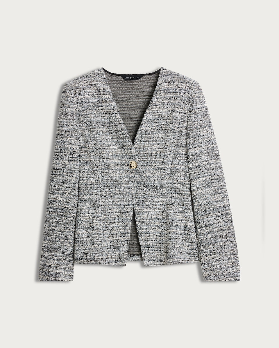 F&F Boucle Textured Cardigan in Multi Grey
