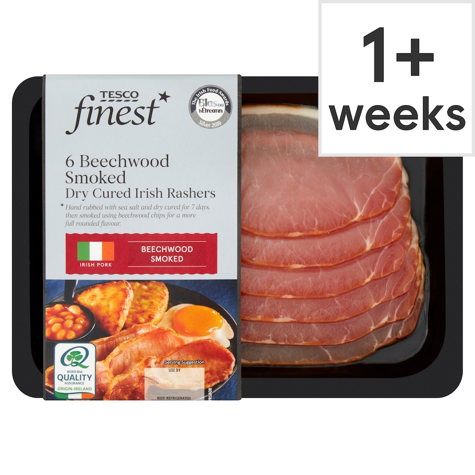 Tesco Finest* Beechwood Smkdrycuredirish Rashers 240G