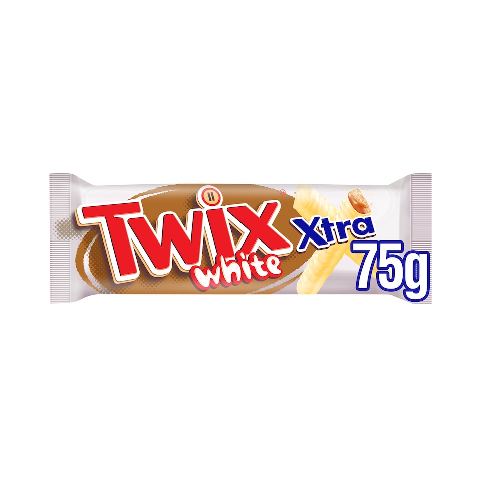 Twix Xtra White Chocolate Biscuit Twin Bars 75g 