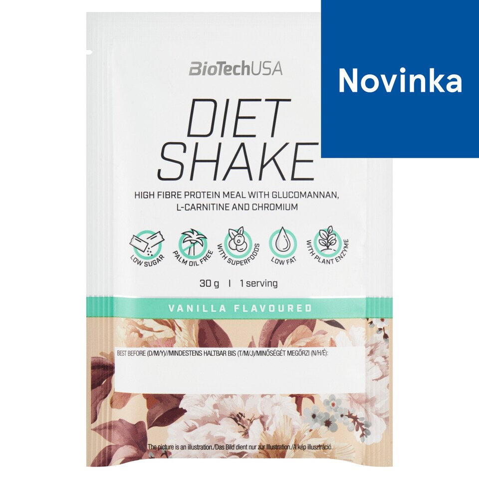 image 1 of BioTechUSA Diet Shake Whey Protein Drink Powder with Vanilla Flavor 30 g