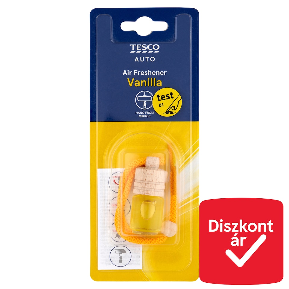 Tesco Auto Hanging Wooden Vanília légfrissítő 5 ml