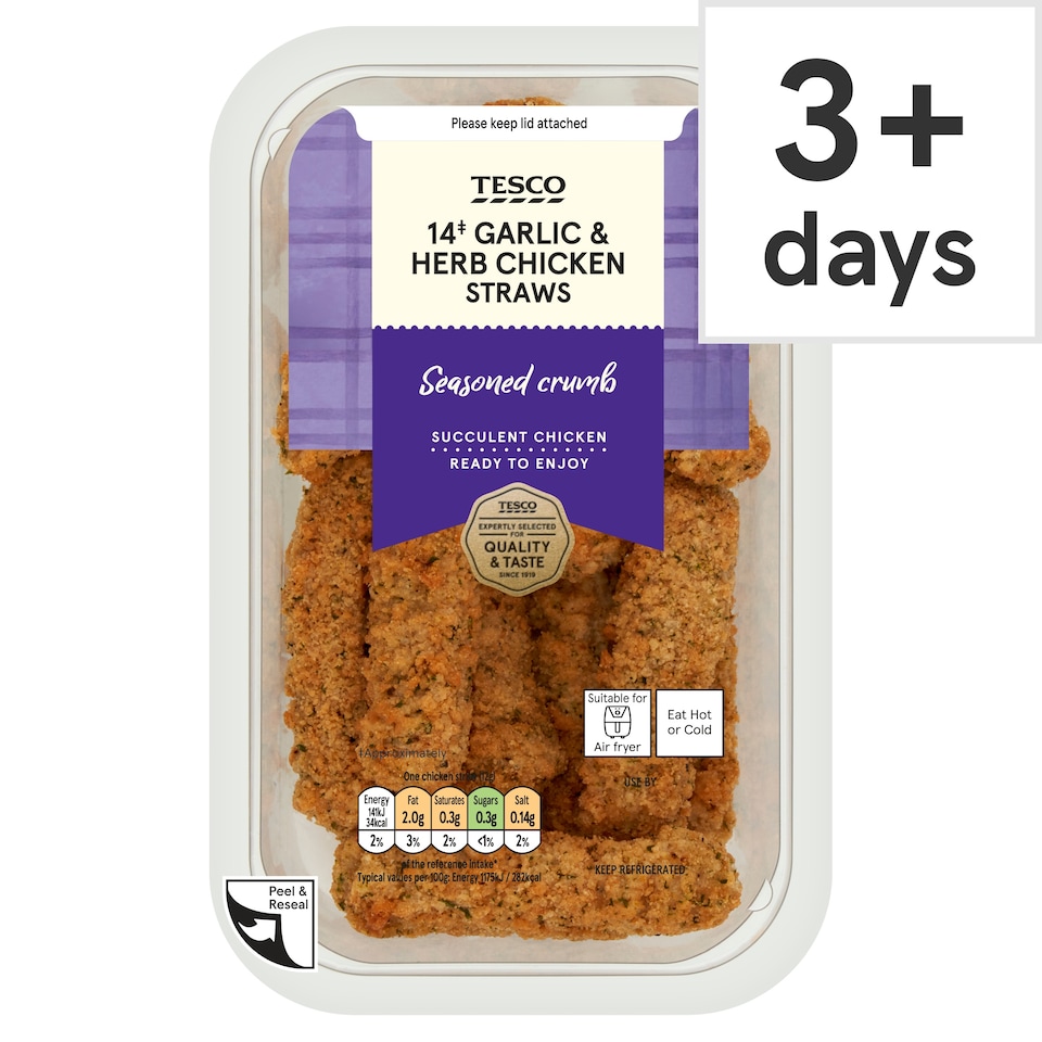Tesco 14 Garlic and Herb Chicken Straws 161g