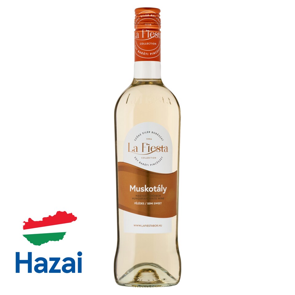 La Fiesta Duna-Tisza közi Muskotály félédes magyar fehérbor 10,5% 750 ml  1. kép