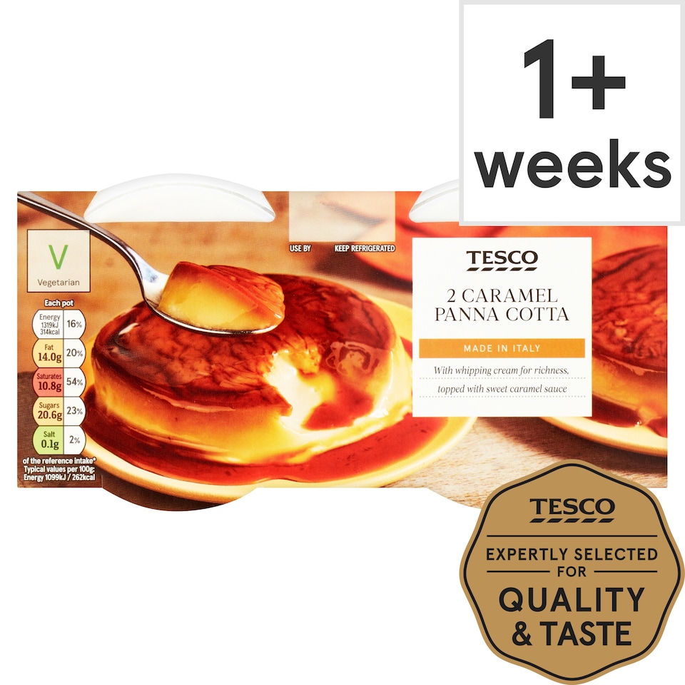 Tesco Caramel Panna Cotta Dessert 2 X120g