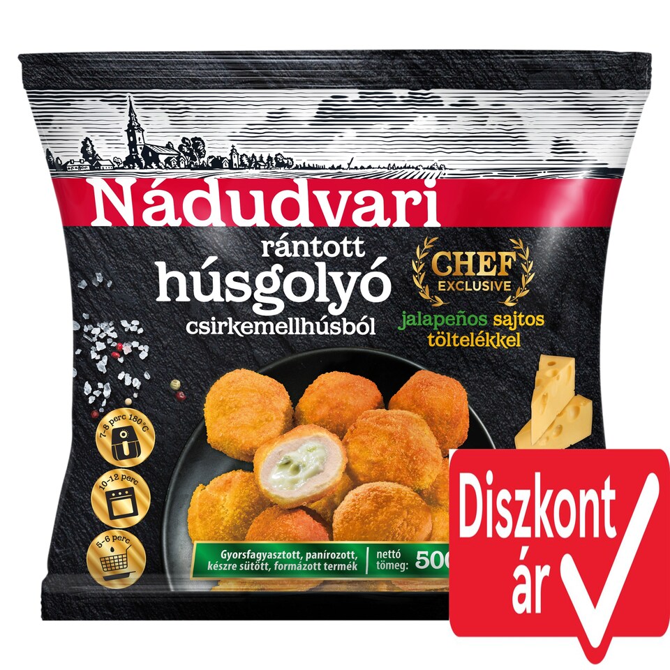Nádudvari Fried Meatballs of Chicken Breast Meat with Jalapeno Cheese Filling 500 g