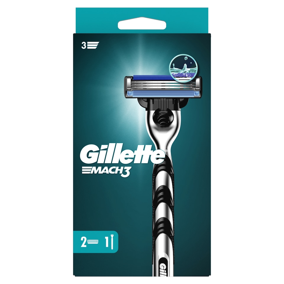 obrázok 1 z Gillette Mach3 Holiaci Strojček pre Mužov, 1 Gillette Holiaci Strojček,  2 Náhradné Holiace Hlavice