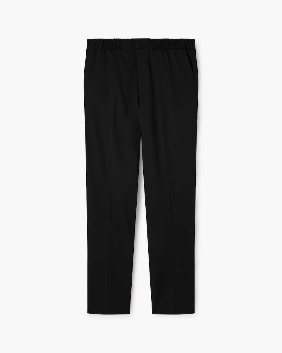 image 1 of F&F Regular Fit Elasticated Waist Trousers in Black