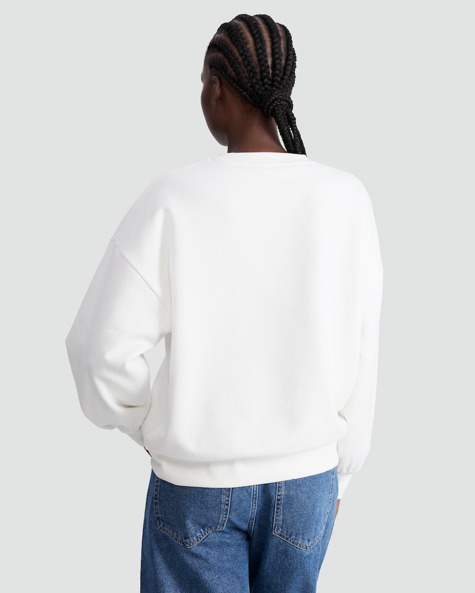 image 1 of F&F Cotton Rich Downtown NY City Slogan Sweatshirt in Cream