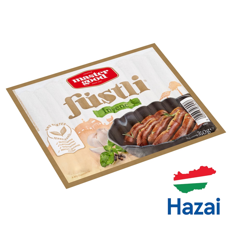 Master Good Füstli Ínyenc Pepper and Garlic Seasoning, Smoke-Flavoured Hot Dogs Chicken Meat 350 g