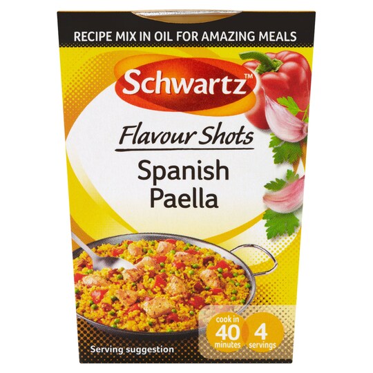 SCHWARTZ FLAVOUR SHOTS SPANISH PAELLA 52G Tesco Groceries