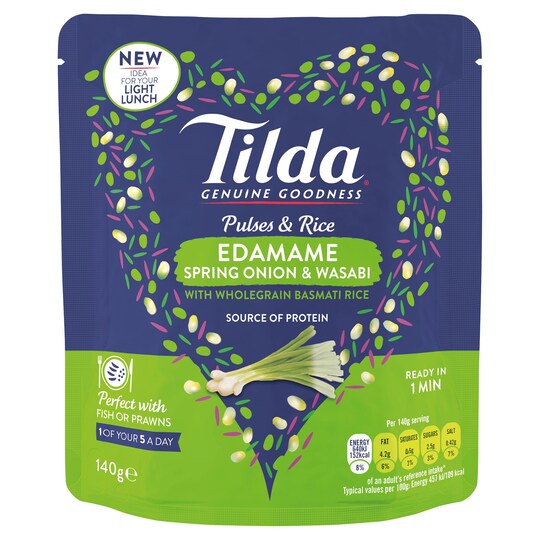 Tilda Pulses Edamame 140G Tesco Groceries