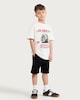 image 2 of F&F Active Boys TECHSPORT Side Panel Drawstring Shorts in Black