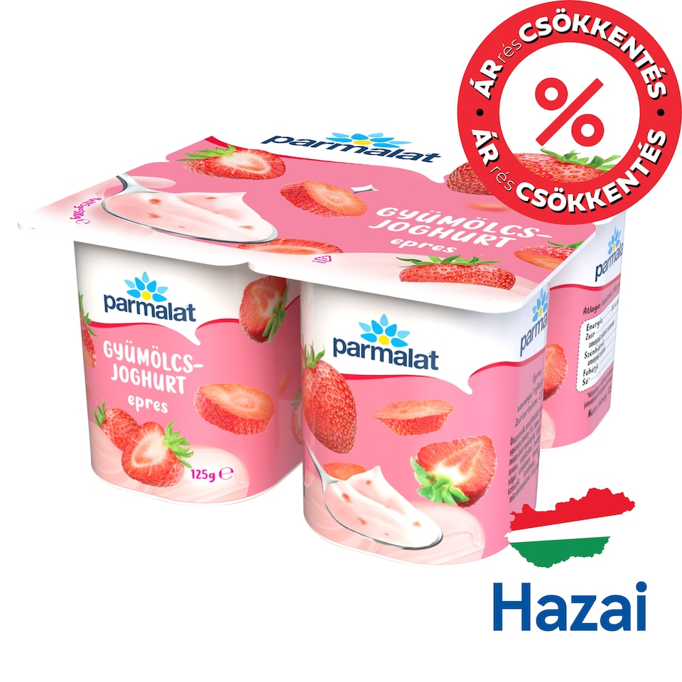 Parmalat Strawberry Fruit Yogurt 4 x 125 g 