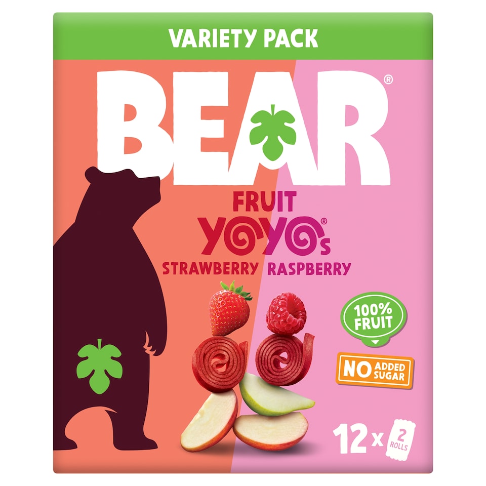 BEAR YOYO fruit strawberry & raspberry Variety Pack 12x20g
