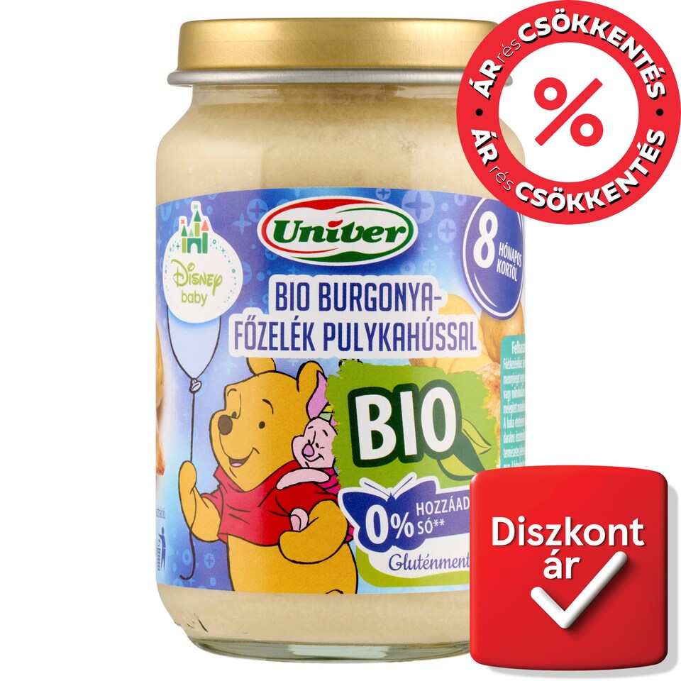 Univer Disney Baby bio édesburgonya pulykahússal bébiétel 8 hónapos kortól 163 g  1. kép