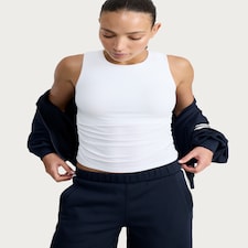 F&F Active ULTRASTRETCH Ribbed Ruched Vest in Cream