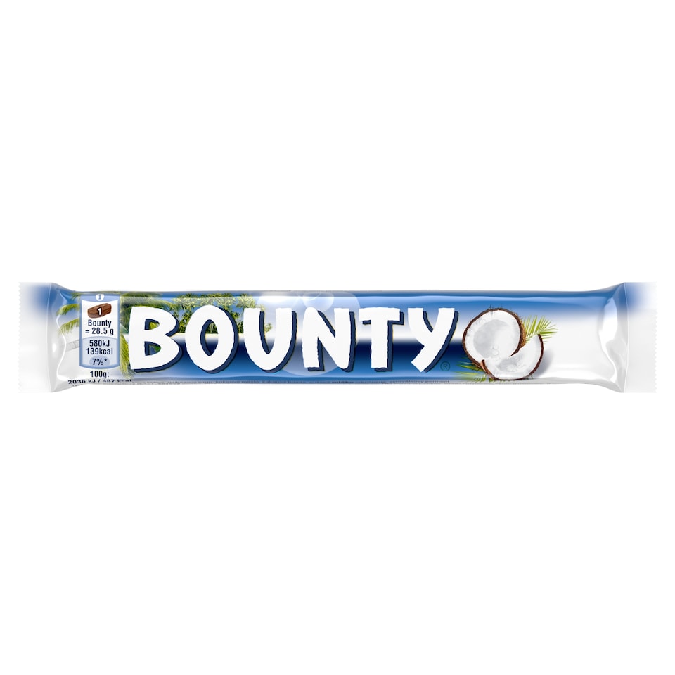 Bounty Milk Chocolate with Soft Coconut Filling 2 x 28.5g (57g)