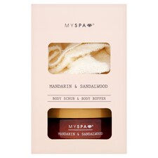 MY SPA BODY SCRUB & BODY BUFFER MANDARIN & SANDALWOOD GIFT SET