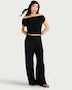 image 1 of F&F Textured Wide Leg Co-ord Trousers in Black