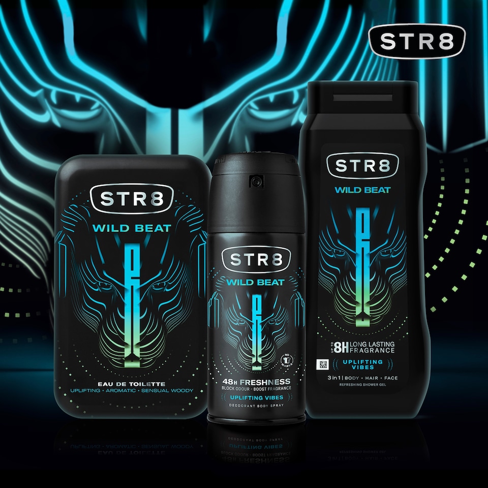 Obrázek 1 pro produkt STR8 Wild Beat osvěžující sprchový gel 3 v 1 400ml