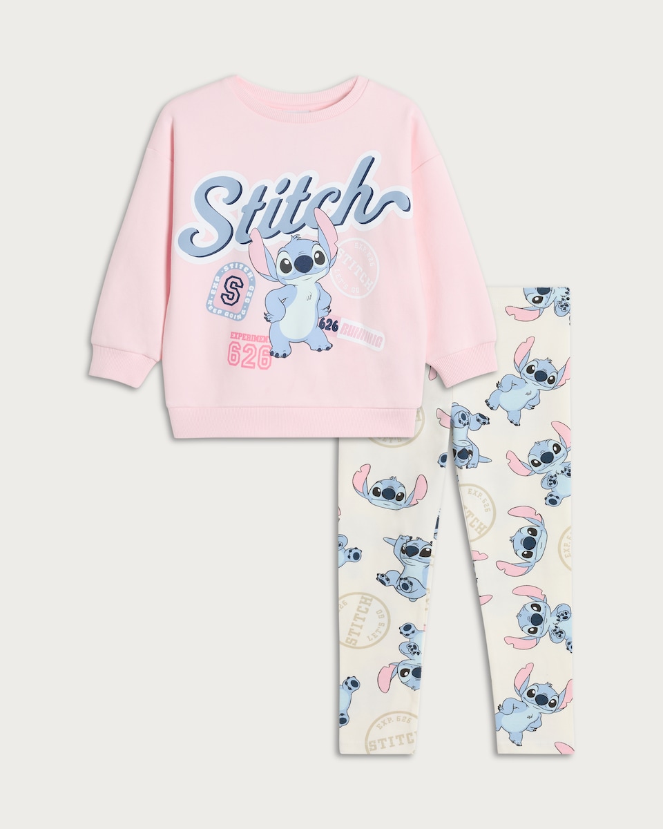 Disney Stitch Sweatshirt Pyjama Set in Multi Blue
