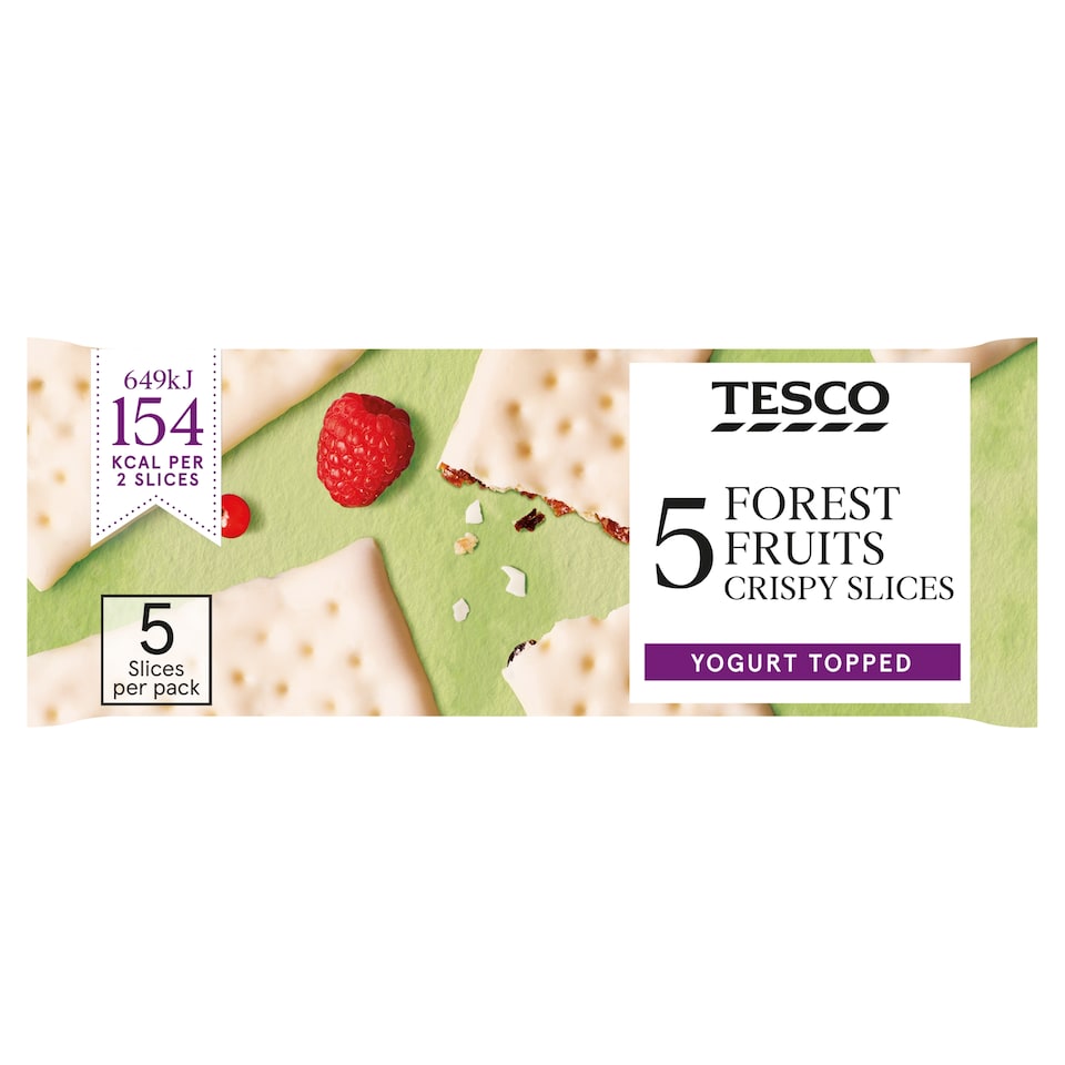 Tesco Forest Fruits Yogurt Topped Slices 180G