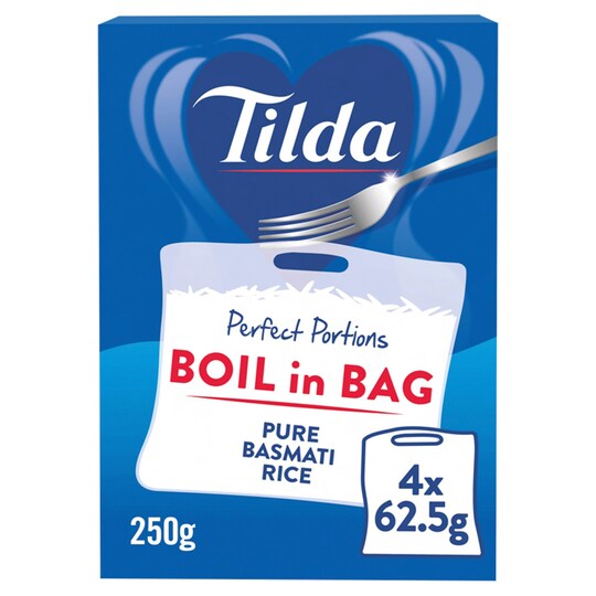 Tilda Boil In Bag Basmati Rice 4 X 62.5G Tesco Groceries