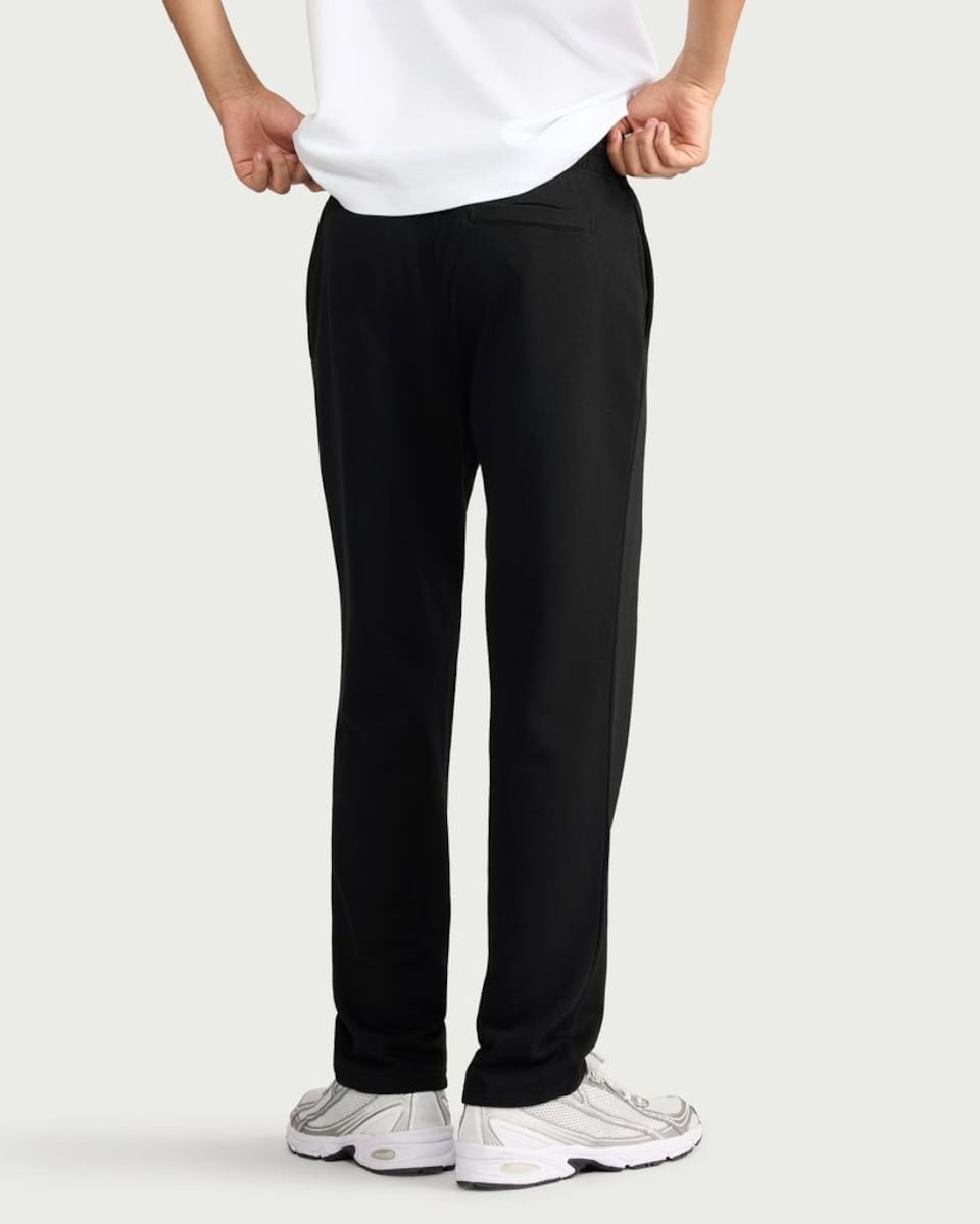 image 1 of F&F Active EVERYHOUR Cotton Rich Open Hem Joggers in Black
