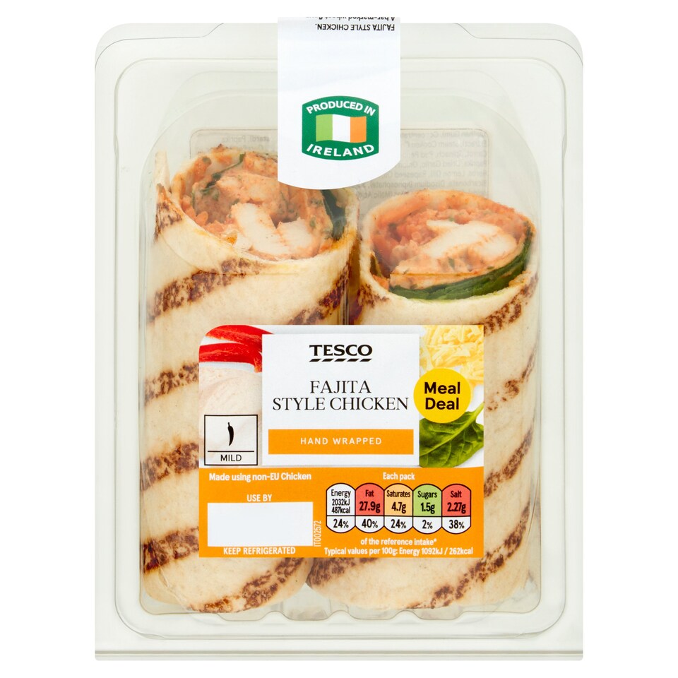 Tesco Fajita Style Chicken Wrap 186G