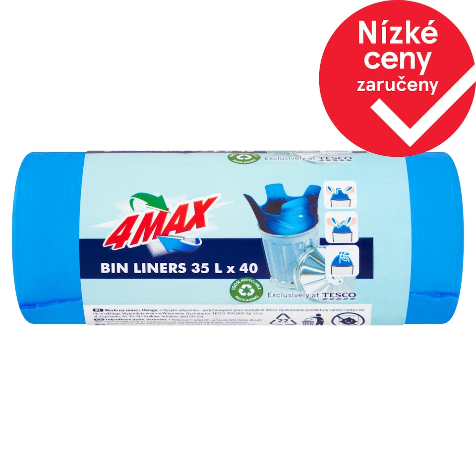 4MAX Odpadkové pytle 35 l 40 ks