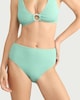 image 1 of F&F Crinkle Textured High Waisted Bikini Bottoms in Mint