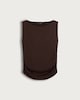 image 4 of F&F Polyamide Cowl Neck Ruched Sleeveless Top in Chocolate