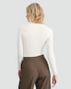 image 3 of F&F Polyamide Crew Neck Long Sleeved Bodysuit in Cream