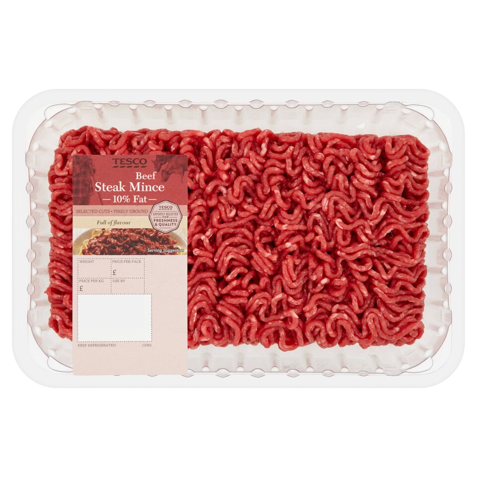 TESCO BEEF STEAK MINCE 750G