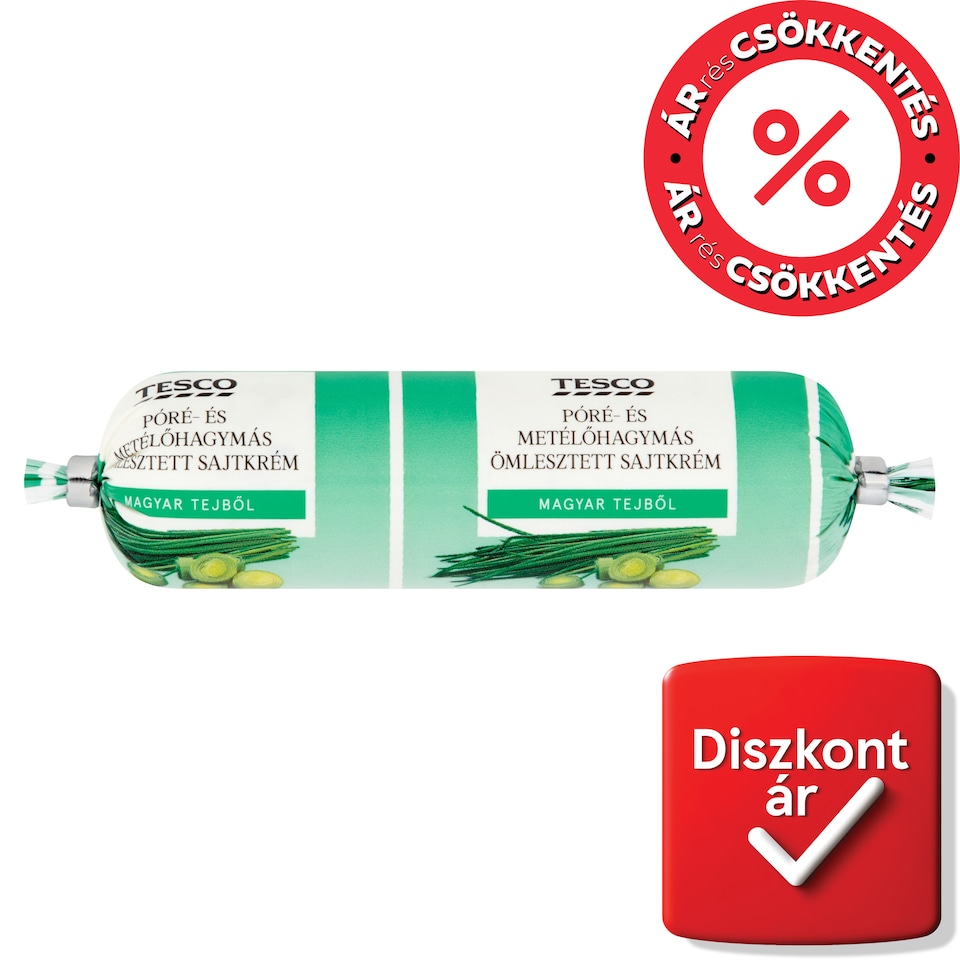 Tesco póré- és metélőhagymás ömlesztett sajtkrém 100 g