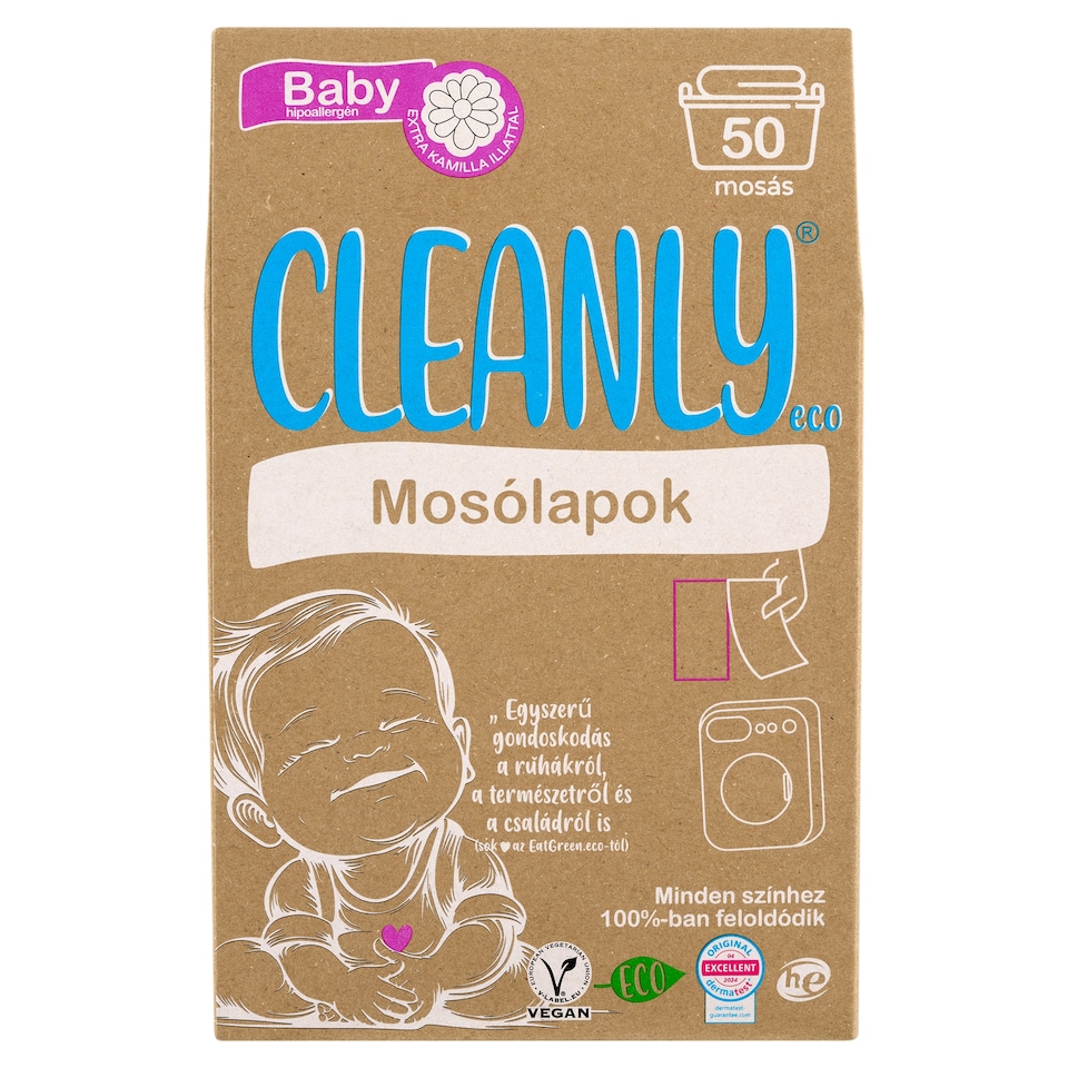 Cleanly Eco mosólapok extra kamilla illattal 50 mosás  1. kép